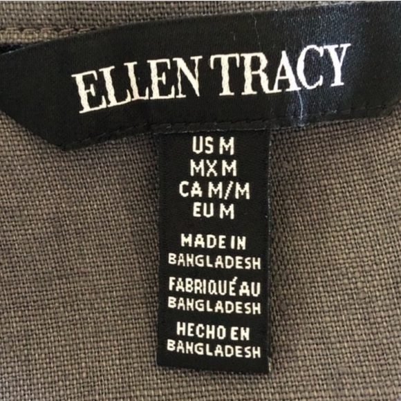 Ellen Tracy 100% linen grey pullover blouse top 3/4 sleeve lagenlook size medium - Picture 13 of 13